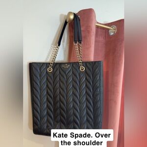 kate spade Black Quilted Leather Chain-Handle Tote